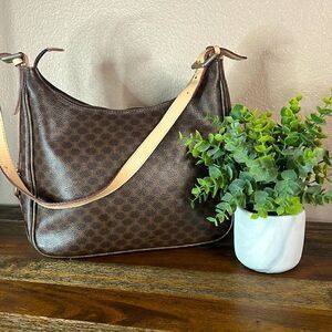 Celine Macadam Pattern Shoulder bag Brown PVC Leather Italy